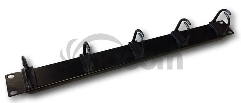 19" vyväzovací panel 1U 5x plast oko 3x3cm čierny