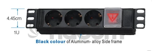 10" napájací panel OC 3x230V-2m PPO Black