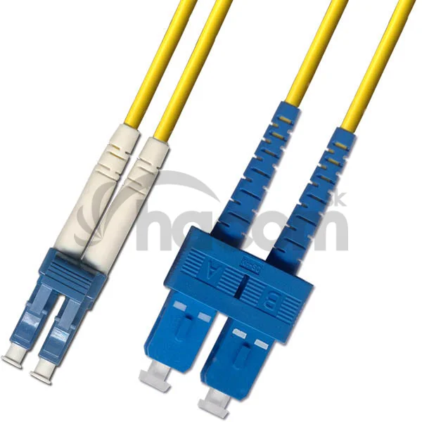 Optický patchkábel duplexný, LC-SC 9/125um SM, 1m, OS2