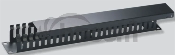 Vyvaz.panel 19"1U kov Lišta Priechodný čierny 45mm hl