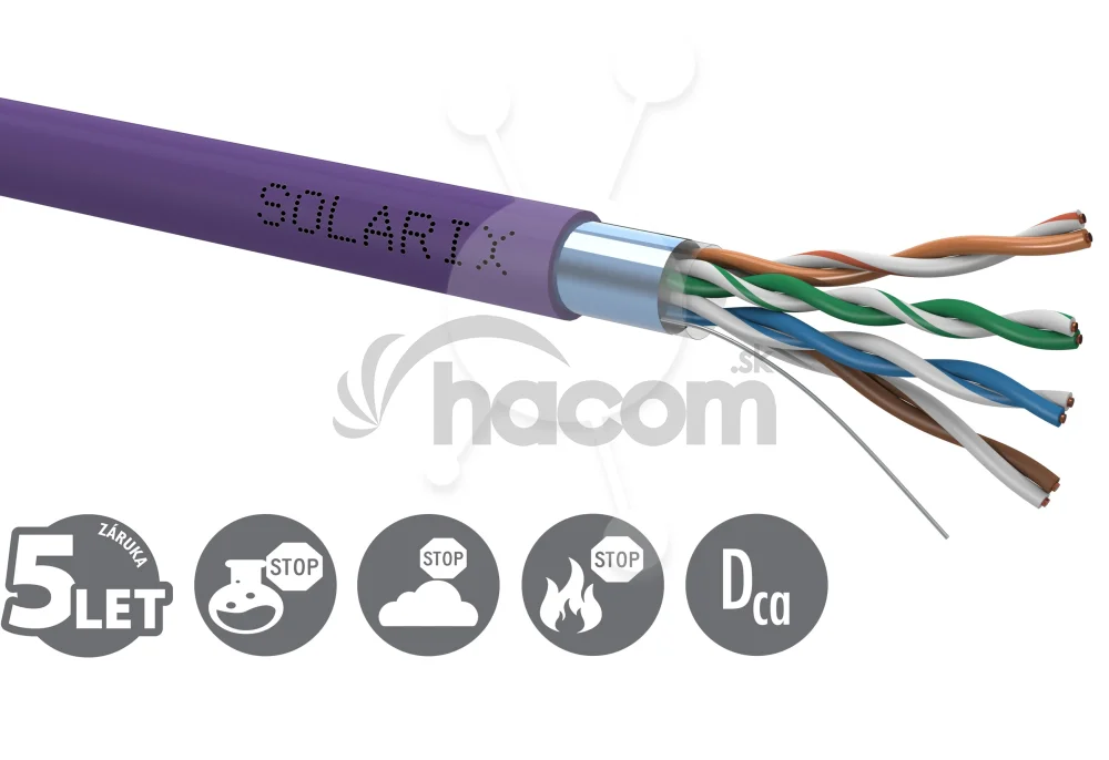 Inštalačný kábel Solarix CAT5E FTP LSOH Dca-s1,d2,a1 305m/box SXKD-5E-FTP-LSOH