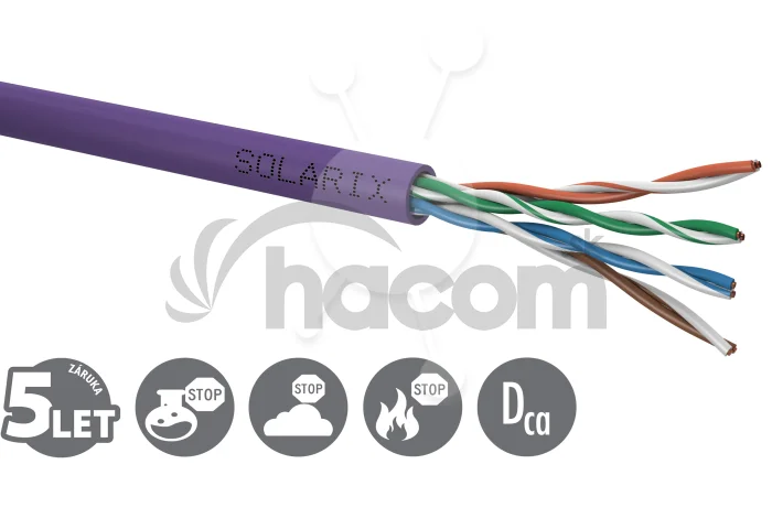Inštalačný kábel Solarix CAT5E UTP LSOH Dca-s1,d2,a1 305m/box SXKD-5E-UTP-LSOH