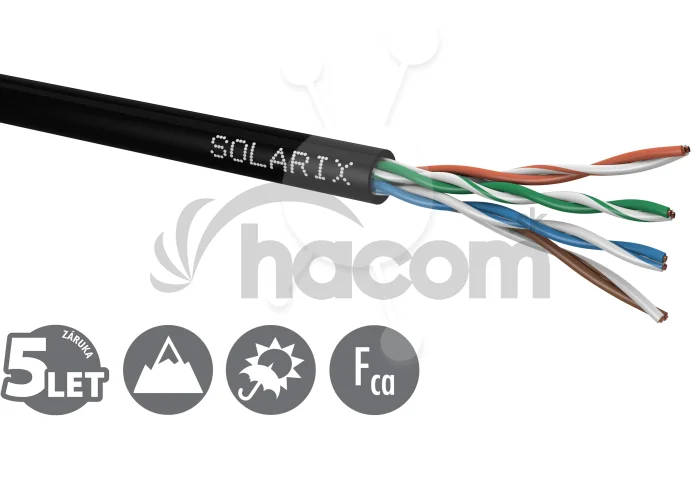Inštalačný kábel Solarix CAT5E UTP PE Fca vonkajší 305m/box SXKD-5E-UTP-PE