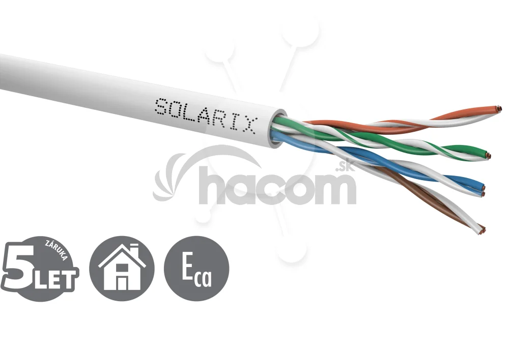 Inštalačný kábel Solarix CAT5E UTP PVC Eca 305m/box SXKD-5E-UTP-PVC