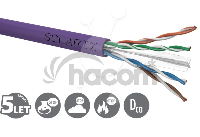 Inštalačný kábel Solarix CAT6 UTP LSOH Dca-s2,d2,a1 500m/cievka SXKD-6-UTP-LSOH