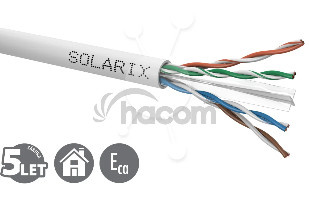 Inštalačný kábel Solarix CAT6 UTP PVC Eca 500m/cievka SXKD-6-UTP-PVC