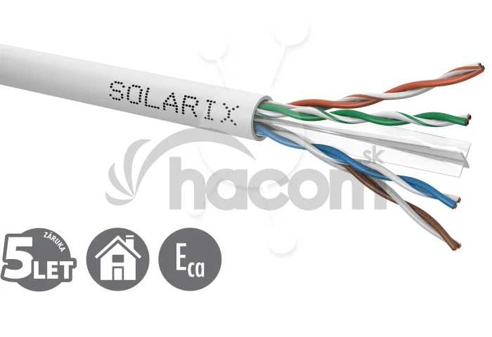 Inštalačný kábel Solarix CAT6 UTP PVC Eca 500m/cievka SXKD-6-UTP-PVC
