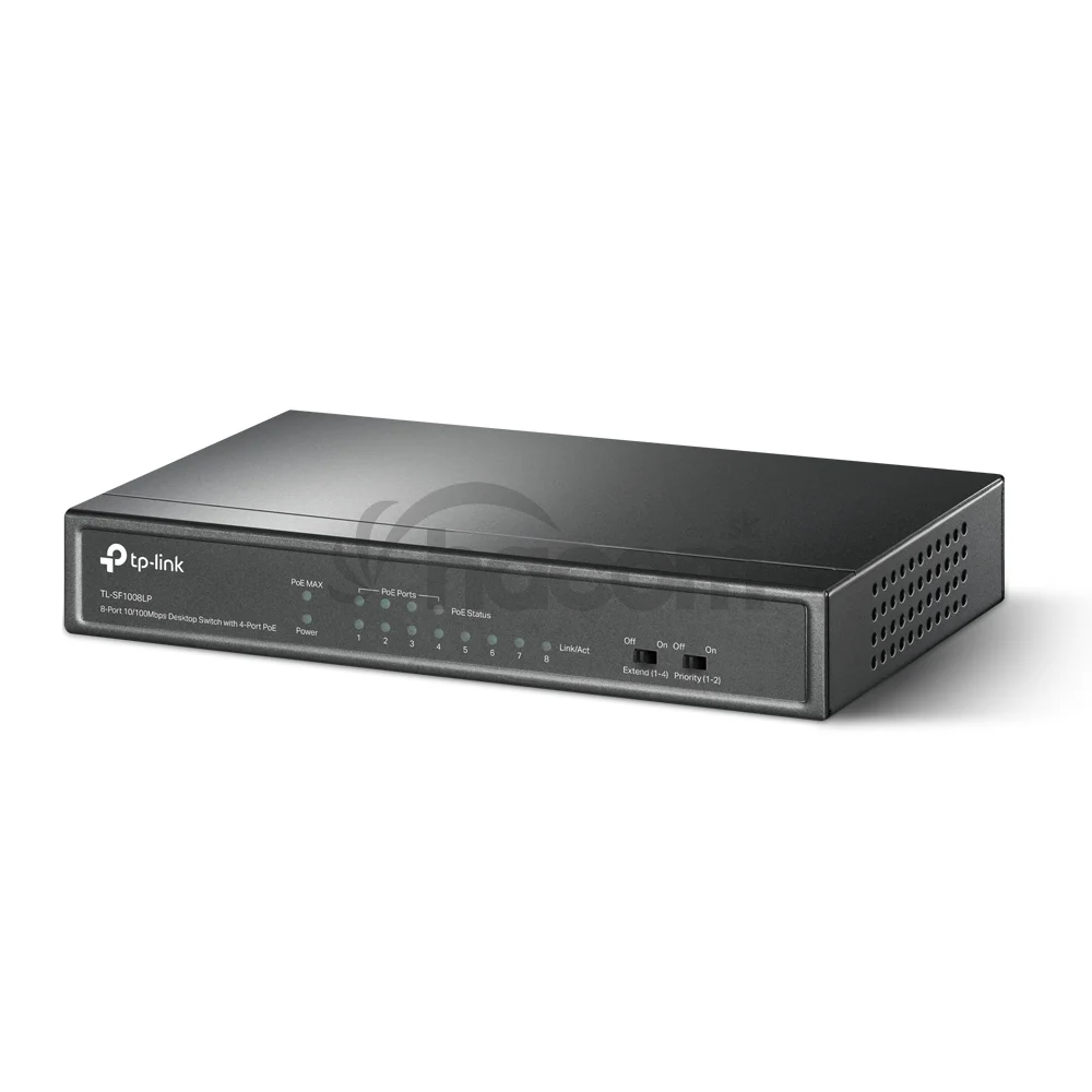 TP-link TL-SF1008LP 8x10/100 (4xPOE) 41W Desktop kovový CCTV Switch