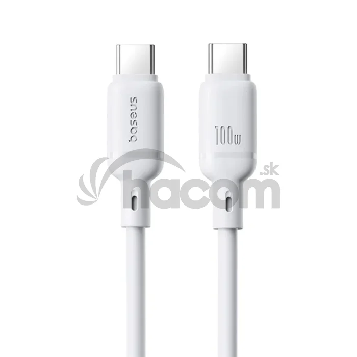 Baseus Rýchlonabíjací kábel Silky USB-C/USB-C 1m 100W biely