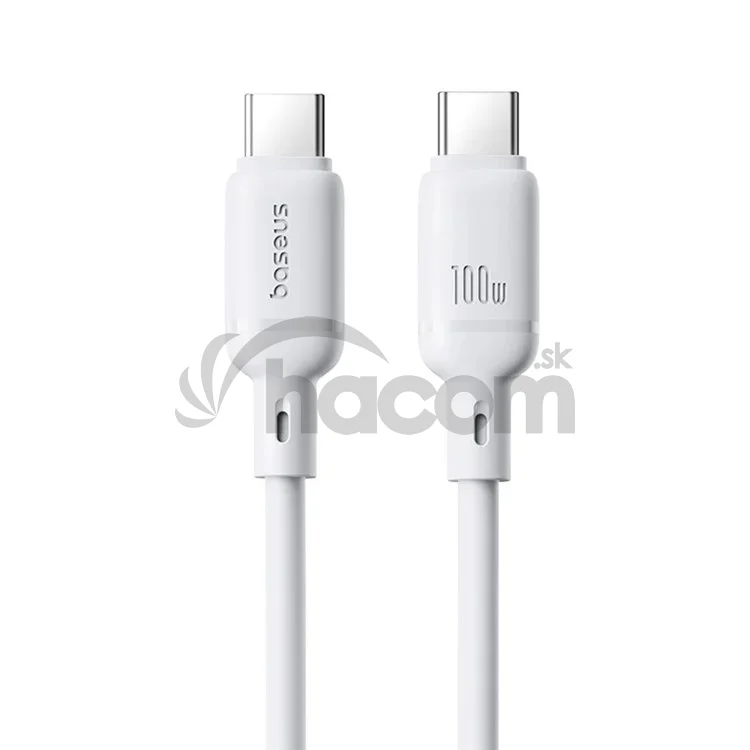 Baseus Rýchlonabíjací kábel Silky USB-C/USB-C 1m 100W biely