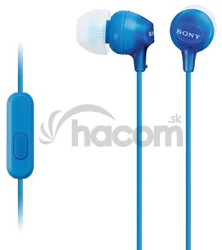 SONY slúchadlá MDR-EX15AP, handsfree, modré