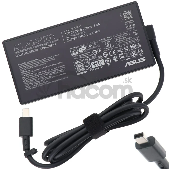 ASUS originál ADAPTER 200W 20V 3P(RECTANGLE)