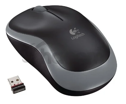 Logitech M185 nano/Kancelárska/Optická/1 000 DPI/Bezdrôtová USB/Šedá
