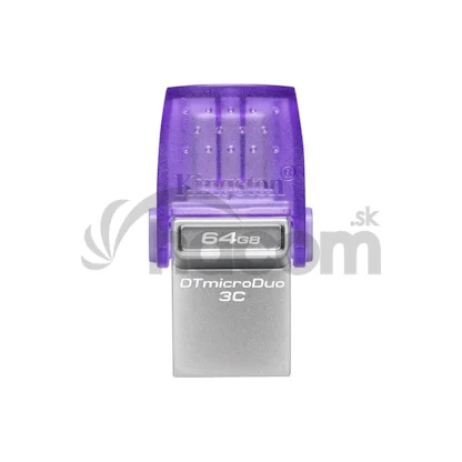 Kingston DataTraveler MicroDuo 3C/64GB/USB 3.2/USB-A + USB-C/Fialová