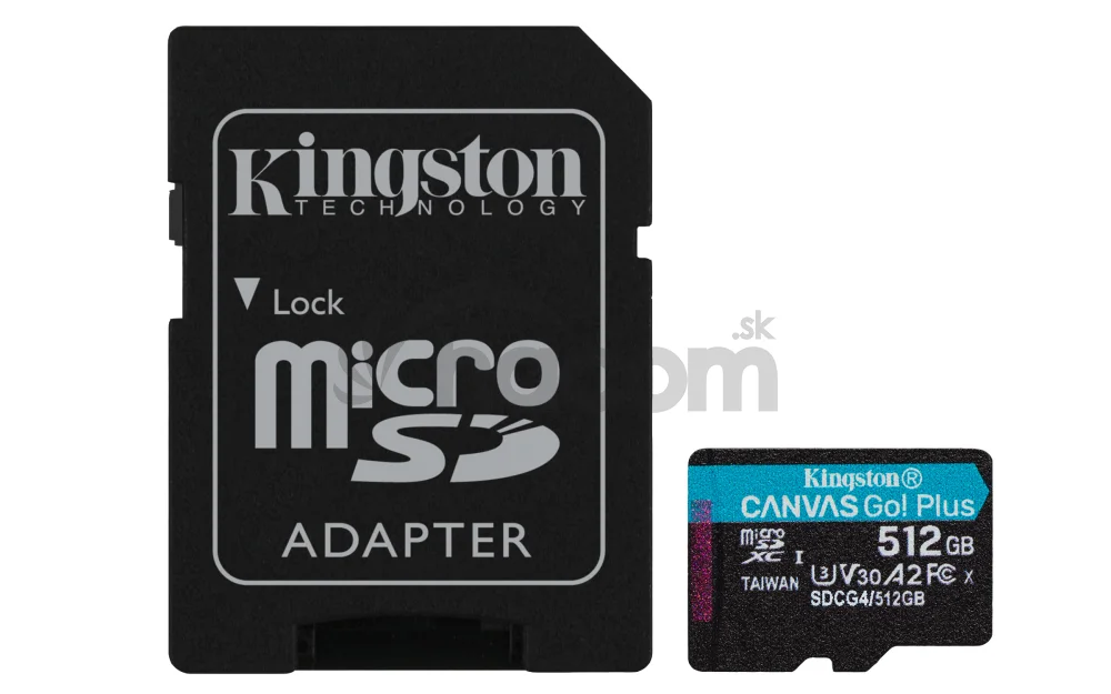 Kingston Canvas Go Plus A2/Micro SDXC/512GB/UHS-I U3/Class 10/+ Adaptér
