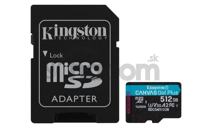 Kingston Canvas Go Plus A2/Micro SDXC/512GB/UHS-I U3/Class 10/+ Adaptér