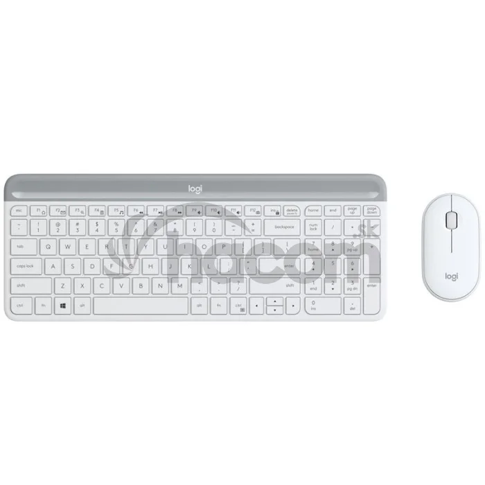 PROMO set Logitech slim Wireless MK470 - white, US