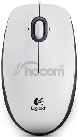 Logitech B100/Kancelárska/Optická/800 DPI/Drôtová USB/Biela