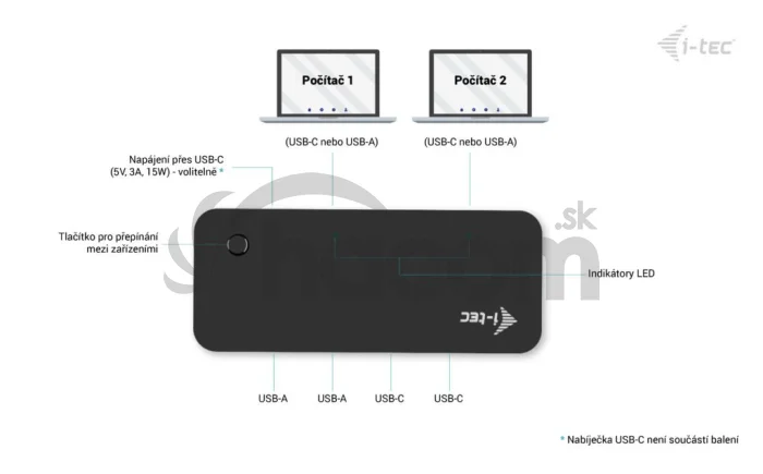i-tec USB-A/USB-C Metal HUB 1x USB-C 3.1 + 3x USB 2.0