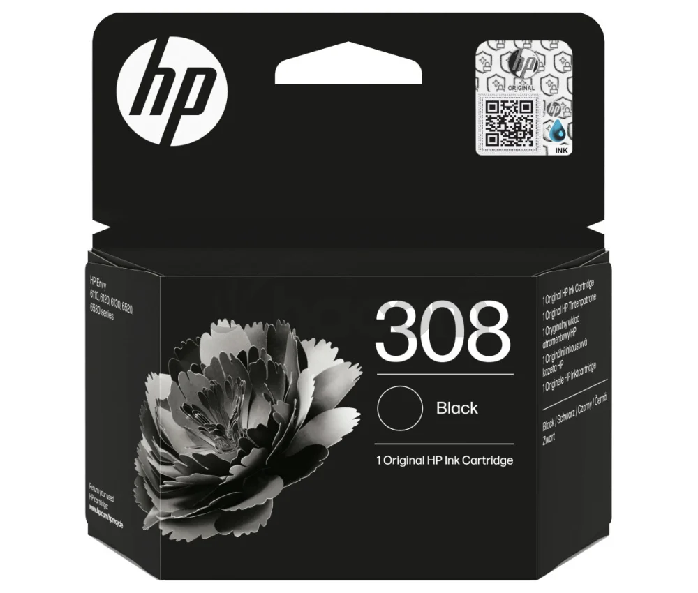 HP 308 ink. náplň čierna, 7FP21UE