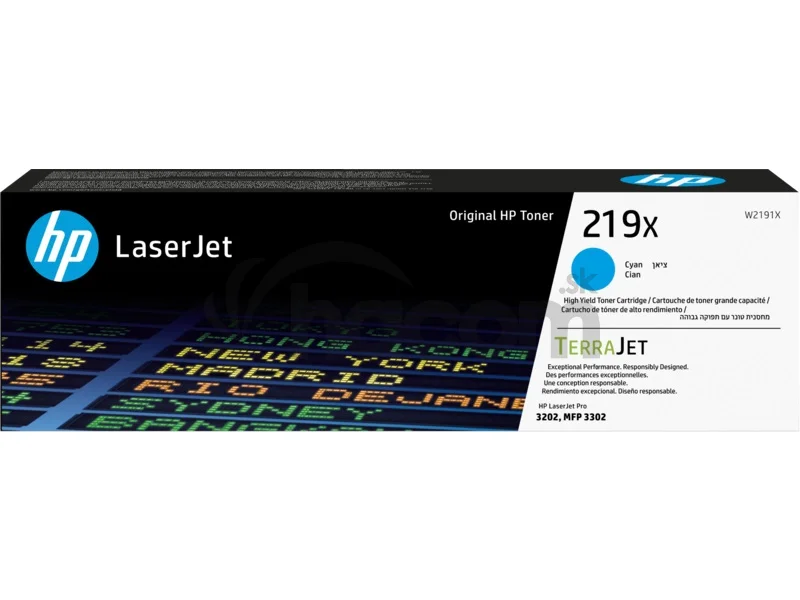 HP 219X, Azúrová originálny toner. kazeta, W2191X