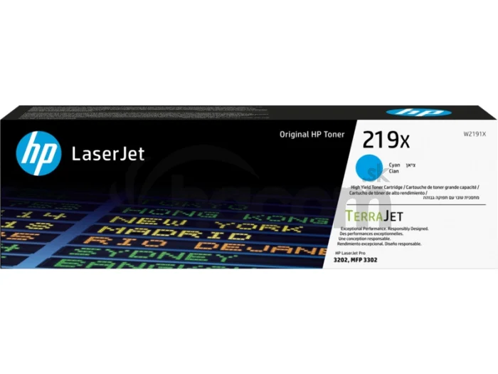 HP 219X, Azúrová originálny toner. kazeta, W2191X