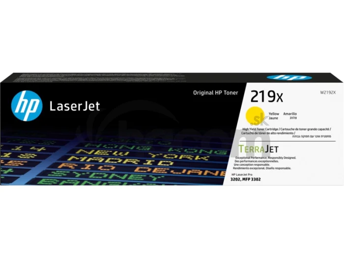 HP 219X, Žltá originálna tonerová kazeta, W2192X