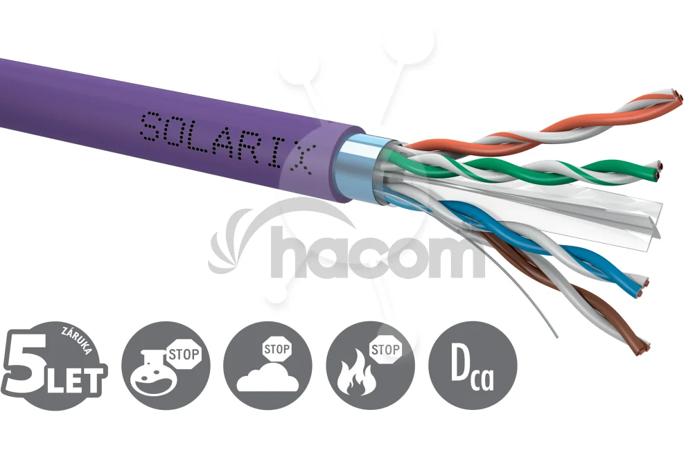 Inštalačný kábel Solarix CAT6 FTP LSOH Dca-s2,d2,a1 500m/cievka SXKD-6-FTP-LSOH