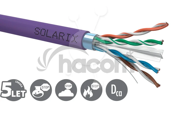 Inštalačný kábel Solarix CAT6 FTP LSOH Dca-s2,d2,a1 500m/cievka SXKD-6-FTP-LSOH