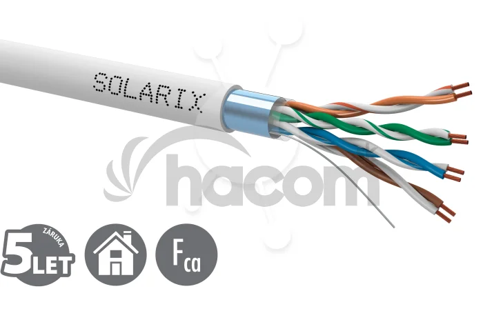 Kábel licna Solarix CAT5E FTP PVC sivý 305m/box SXKL-5E-FTP-PVC