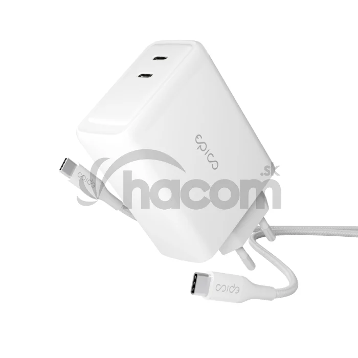 Epico 100W GaN sieťová nabíjačka s 2m USB-C kab.