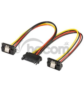 PremiumCord Napájacia rozdvojka k HDD SATA - 2x SATA zalomený 90°