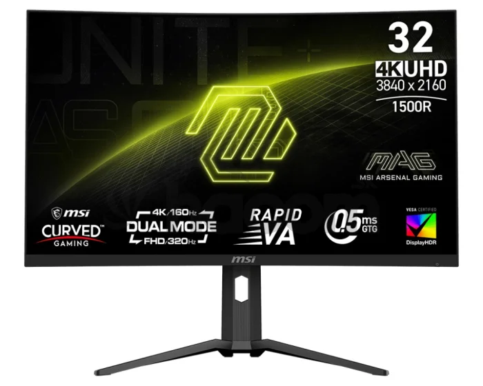 MSI MAG/321CUPDF/31,5"/VA/4K UHD/160Hz/0,5ms/Čierna/3R