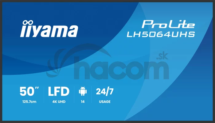 50" iiyama LH5064UHS-B1AG:VA,4K UHD,Android, 24/7