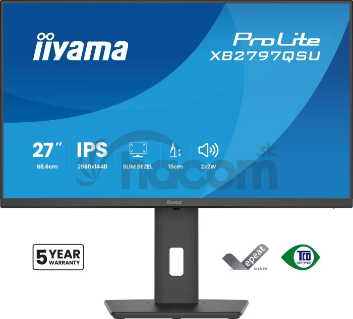 iiyama ProLite/XB2797QSU-B1/27"/IPS/QHD/75Hz/1ms/Čierna/5R
