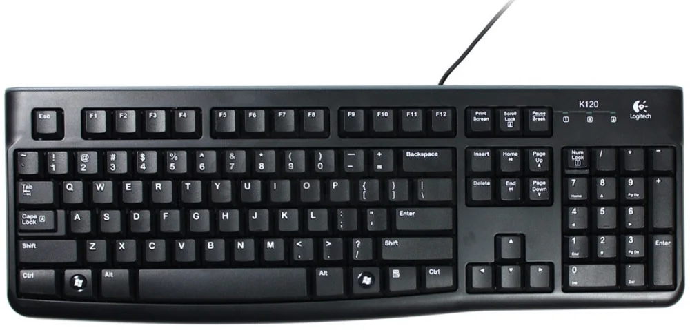 Logitech K120/Drôtová USB/US layout/Čierna