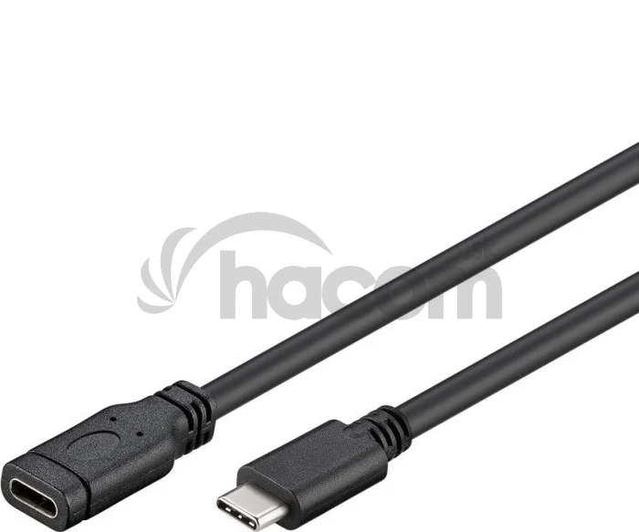 PremiumCord Prevodník Predlžovací kábel USB-C M/F, čierny, 1m