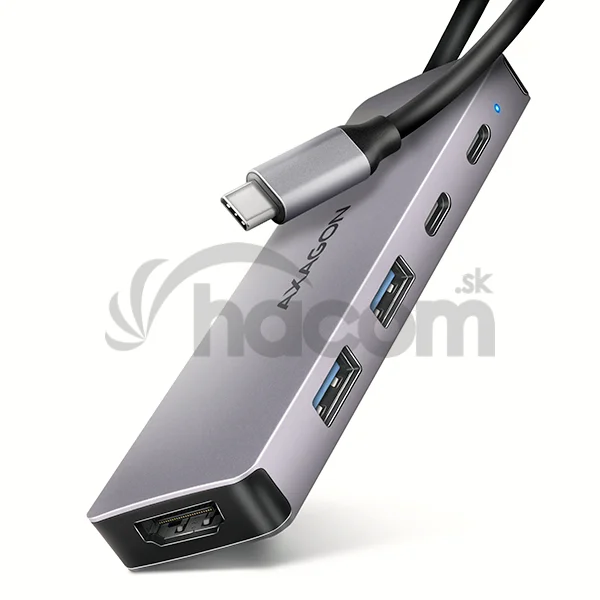 AXAGON HMC-5H60, USB 5Gbps hub, porty 2x USB-A, 1x USB-C, HDMI 4k/60, PD 100W, kábel USB-C 15cm