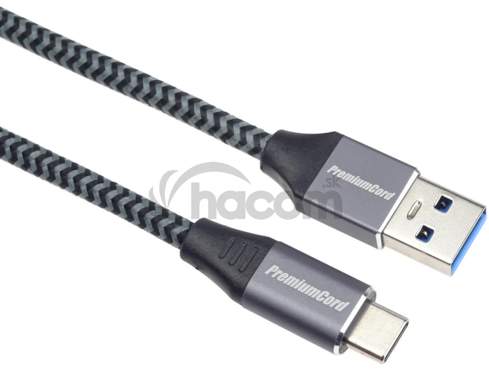 PremiumCord kábel USB-C - USB 3.0 A (USB 3.1 generation 1, 3A, 5Gbit/s) 1m oplet