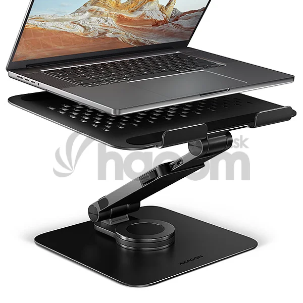 AXAGON STND-LRB hliníkový stojan na notebook 10"-17.3" nastaviteľná výška a uhol, otočný, čierny