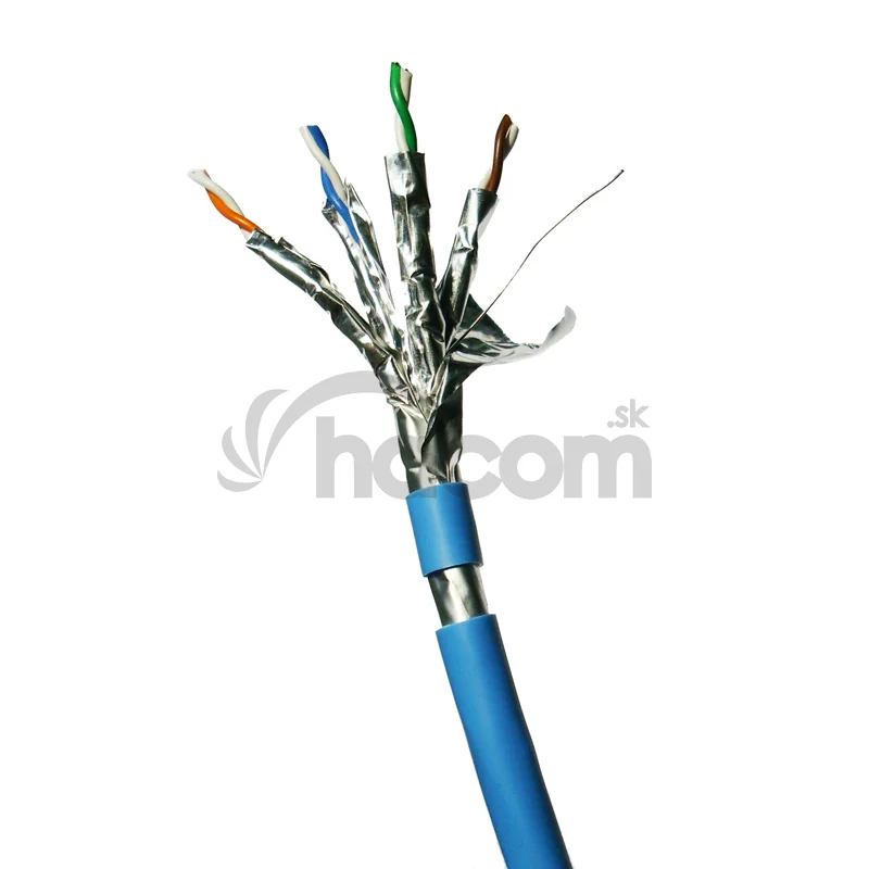 DATACOM F/FTP drôt CAT6A Eca LSOH 500m cievka modrý