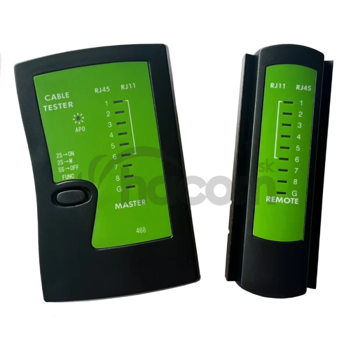 W-star Tester káblov UTP WS468EC RJ45 RJ11 indikácia LED diódami čierna