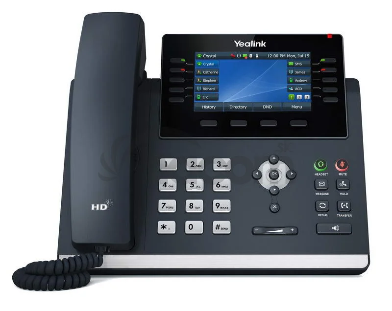 Yealink SIP-T46U SIP telefón, PoE, 4,3" 480x272 LCD, 27 prog.tl., 2xUSB, Gig