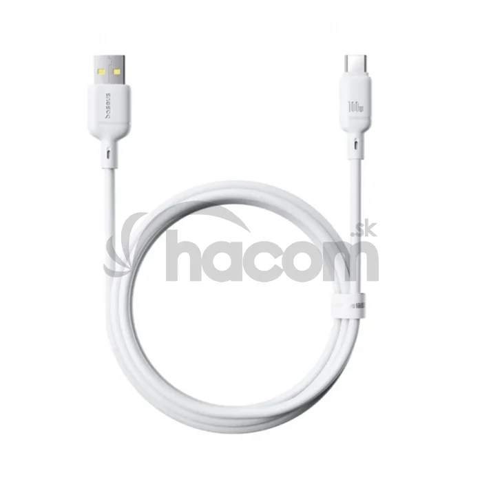 Baseus Rýchlonabíjací kábel Silky USB/USB-C 1m 100W biely