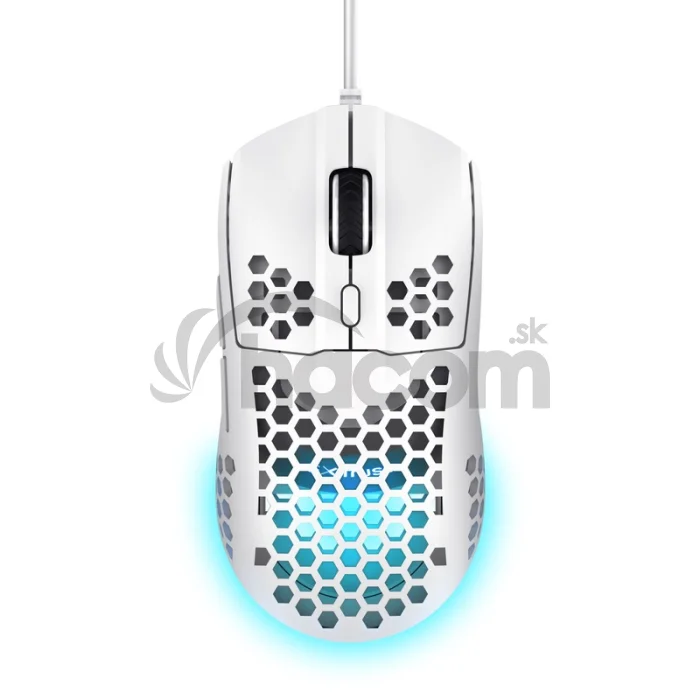 Trust Gaming GXT 928W Helox/Herná/Optická/Pre pravákov/6 400 DPI/Drôtová USB/Biela