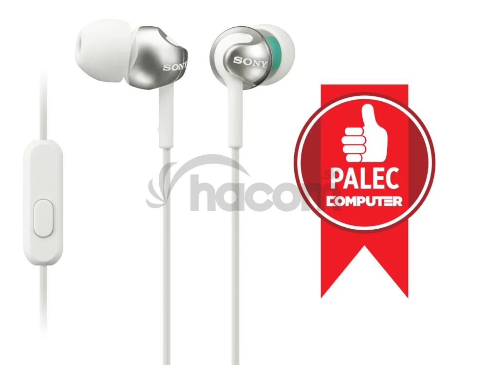 SONY slúchadlá MDR-EX110AP, handsfree, biele