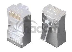 Konektor 8p8c CAT5E neskladaný, STP, drôt (100ks)