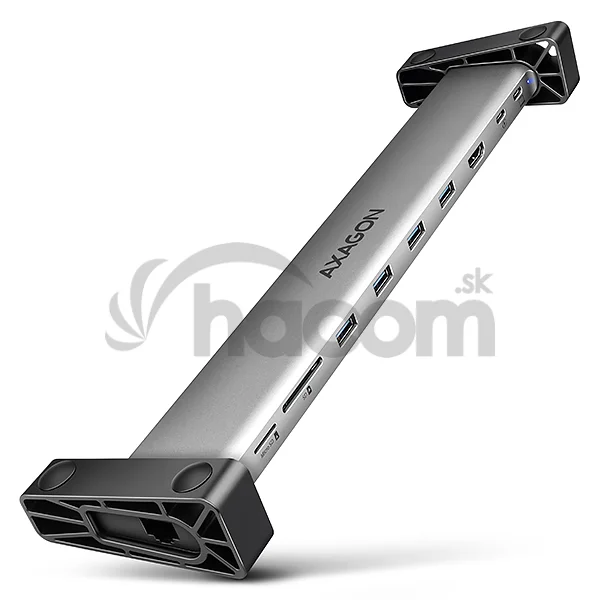 AXAGON HMC-10HLS, USB 5Gbps hub, 4x USB-A, HDMI 4k/60Hz, RJ-45 GLAN, SD/mSD, PD 100W, kábel 25cm