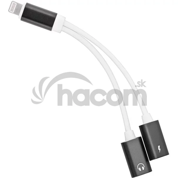 PremiumCord Adapter Lightning na 3,5 mm jack audio + Lightning charging