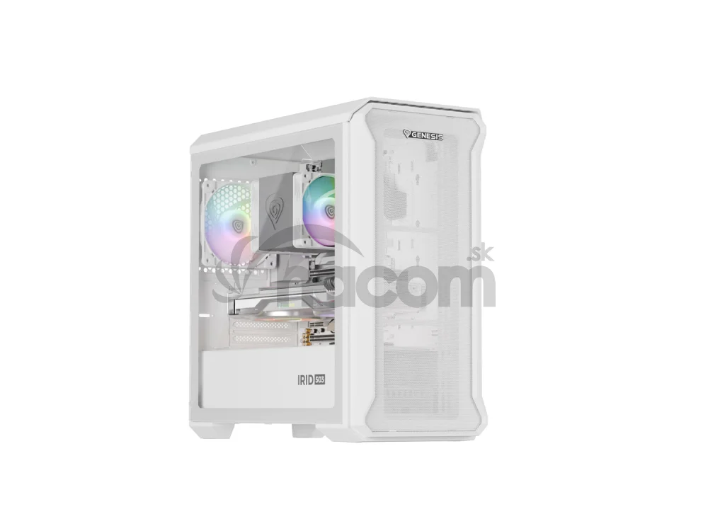 Počítačová skriňa Genesis IRID 503 ARGB LITE/Mini Tower/Transpar./Biela